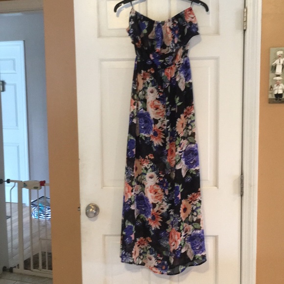 Floral strapless maxi dress - Picture 1 of 4